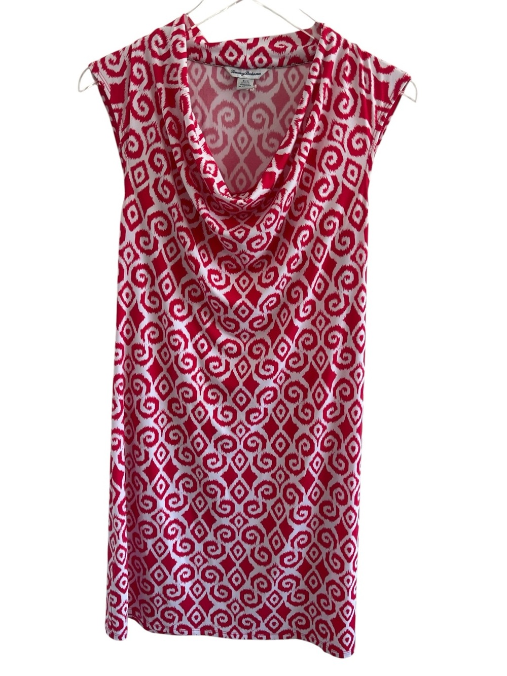 Tommy Bahama Red and White Cowl Neck Sleeveless Dress